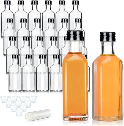 Amazon Gerrii 24 Pcs 3 4 Oz Hot Sauce Bottles Glass Bottles Empty Clear With Black Leak
