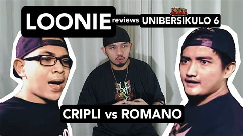 LOONIE BREAK IT DOWN Rap Battle Review E188 UNIBERSIKULO 6 CRIPLI