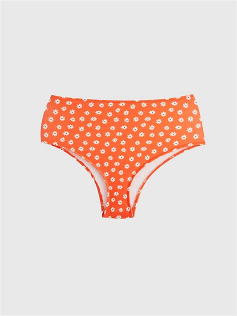 TURUNCU Çiçek Desenli Kadın Bikini Alt S3DJ85Z8 LSR LCW