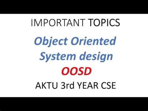 Object Oriented System Design Oosd Oops Important Questions For