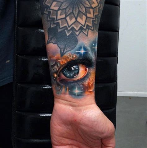 Space Eye Tattoo On Guys Wrist Tattoo Ideas Henna Style Tattoos 3d