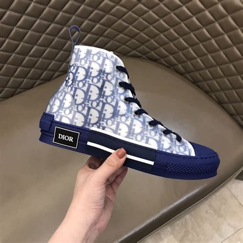 Dior B23 High-Top Sneaker Blue Dior Oblique Canvas Shoes | Dior shoes ...