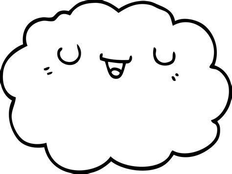 line drawing cartoon cloud 12734142 Vector Art at Vecteezy