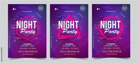 Dance Club Night Party Flyer Brochure Layout Template. Club Party Banner design. Vector ...