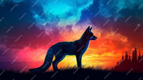 Premium AI Image | aesthetic background fox animal set