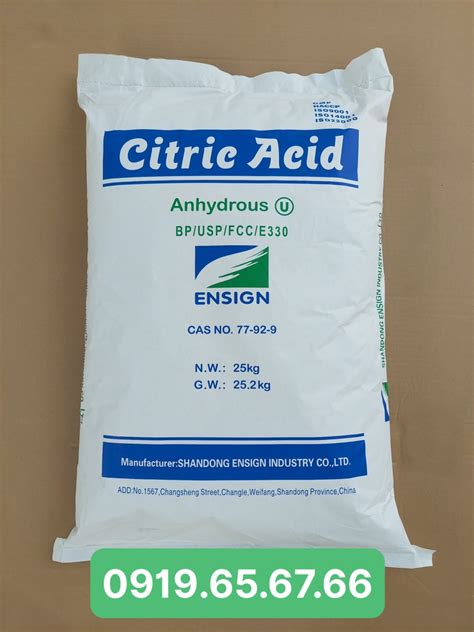 Citric Acid Anhydrous Food Grade C6h8o7 Cty Cổ Phần Xnk Hóa Chất Đại Cát Lợi