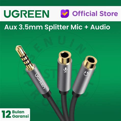 Jual Ugreen Splitter Aux Audio Mm To Mic Audio Female Av