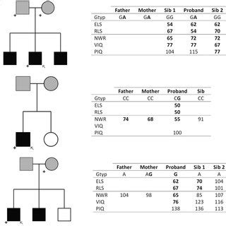 Variants Of Putative Significance In Candidate Genes A ERC1 Proband