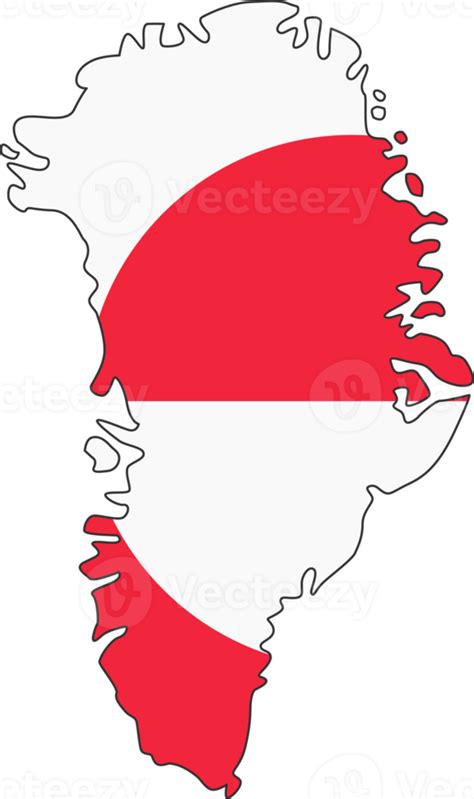 Greenland Map City Color Of Country Flag 12177224 PNG