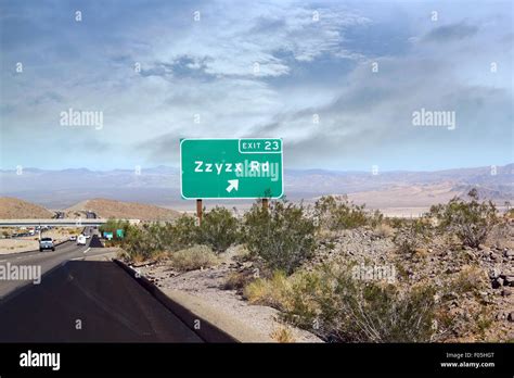 Zzyzx road sign hi-res stock photography and images - Alamy