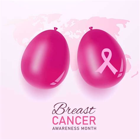 Breast Cancer Awareness Month Illustration With Balloons 28281720