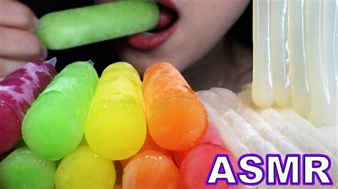 Asmr Jelly Noodles And Ice Pops Eating Sounds 젤리 국수 And 아이스팝학교 앞 아이스크림