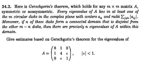 Solved 24 2 Here Is Gerschgorin S Theorem Which Holds For Chegg