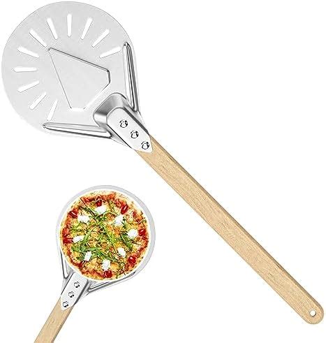 Magrimaxio 7 Pouces pelle a pizza perforée spatule Pizza Paddle ronde