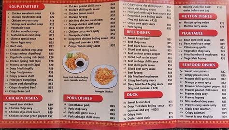 Menu At Beijing Chinese Restaurant Benoni Shop No 14