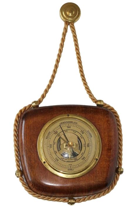 Maritime Barometer Wood Brass FISHER Atmospheric Etsy UK