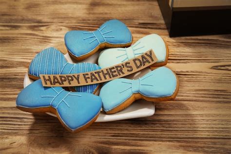 Premium Photo Happy Father S Day Concept Tasty Cookies On Wooden