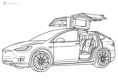 Tesla Model 3 Coloring Page A86