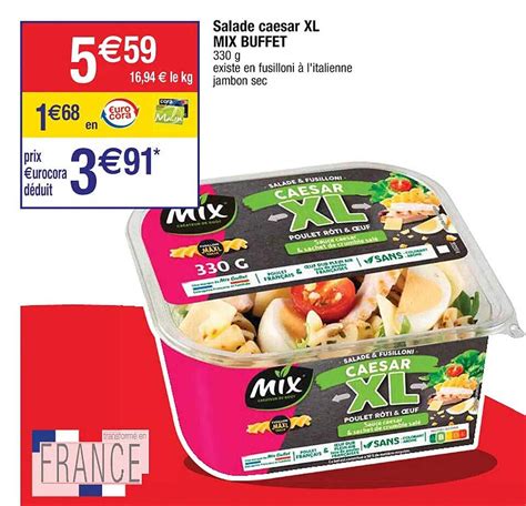 Promo Salade Caesar Xl Mix Buffet Chez Cora