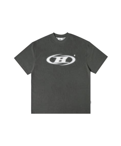 MUSINSA BORN TO WIN BLUR B PIGMENT OVER FIT T SHIRTS CHARCOAL