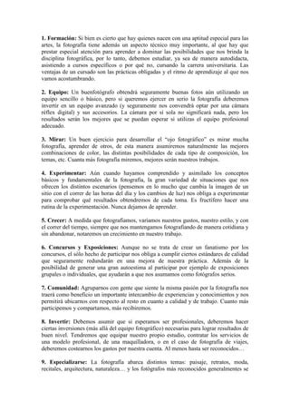 10 claves para ser un buen fotógrafo PDF