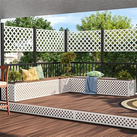 Style Selections 48 In X 8 Ft White Vinyl Privacy Lattice In The Lattice And Accessories