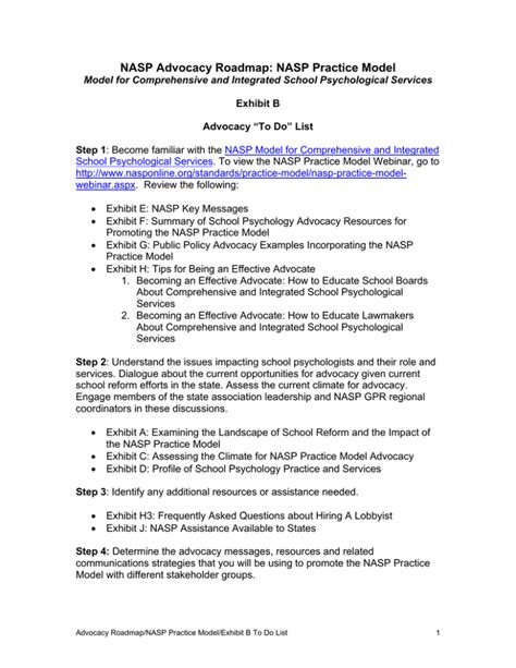 NASP Advocacy Roadmap: NASP Practice Model