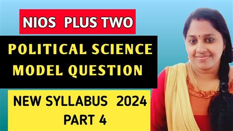 Nios Plus Two Political Science Model Question New Syllabus