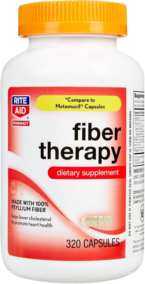 Rite Aid Fiber Therapy Psyllium Husk Fiber Capsules G Count