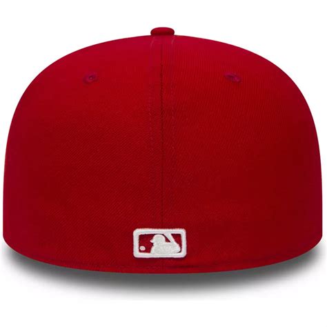 Gorra Plana Roja Ajustada Fifty Essential De Los Angeles Dodgers Mlb