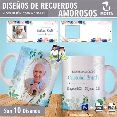 DISEÑOS PARA TAZAS DE DIFUNTOS PARA RECUERDOS FÚNEBRES