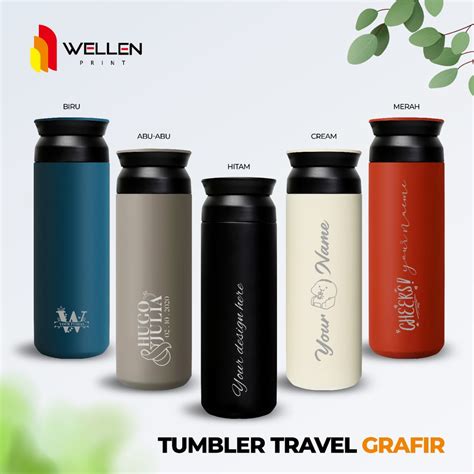 Jual WELLEN PRINT Tumbler Travel Grafir Custom Termos Botol Minum