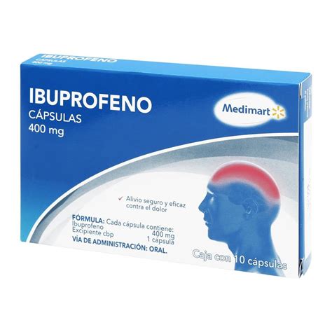 Ibuprofeno Medimart 400 Mg Con 10 Cápsulas A Precio De Socio Sams