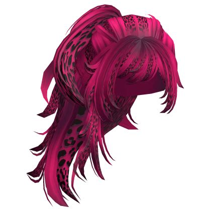 Wolfcut Anime Windy Ponytail Hot Pink Cheetah Roblox