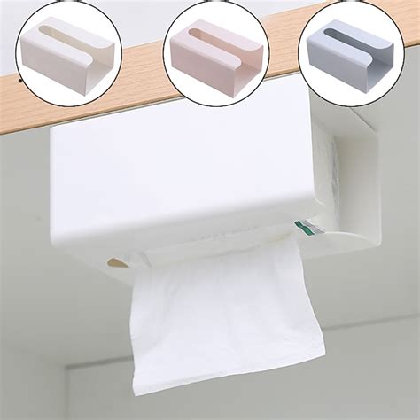 Abs Seamless Sticker Paper Box Wall Mounted Tissue Holder Creative