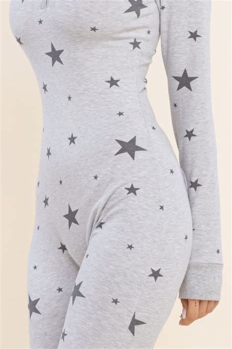 Pajama With Open Butt Flap Sexy Sleep Suit Grey Big Star Etsy Uk