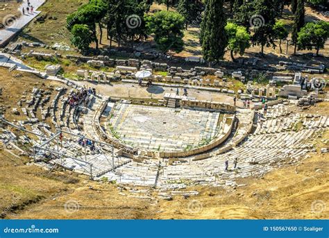 Theatre Of Dionysus At The Foot Of Acropolis Athens Greece Stock