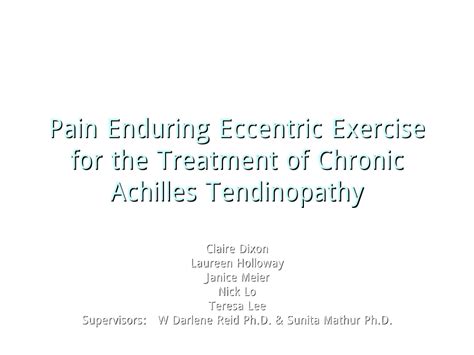 Pdf Pain Enduring Eccentric Exercise For The Treatment Of Chronic