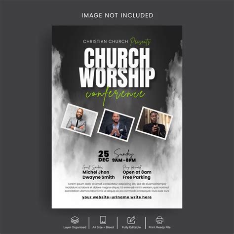 Premium Vector Church Worship Conference Print Flyer And Christian