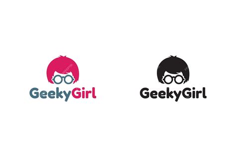 Premium Vector Geeky Girl Logo Template