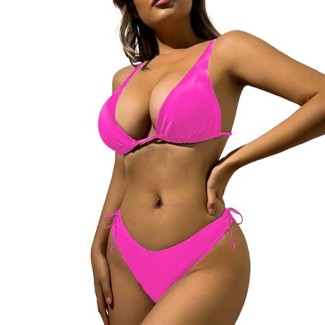 Sunizaiyi Women S Fashion Sexy Solid Color Bikini Swimsuit Set With