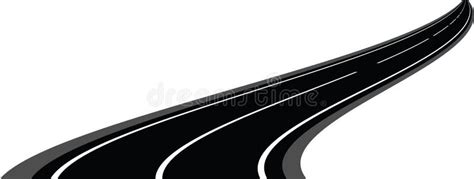 Silhouette of a Curved Road Stock Vector - Illustration of journey ...