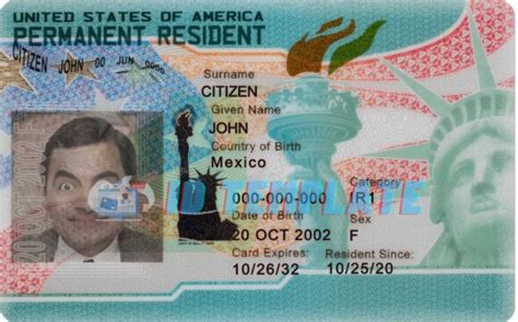 Usa Green Card Psd Template Current Version 2023