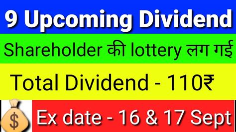 Upcoming Dividend Ex Date September High Dividend Paying