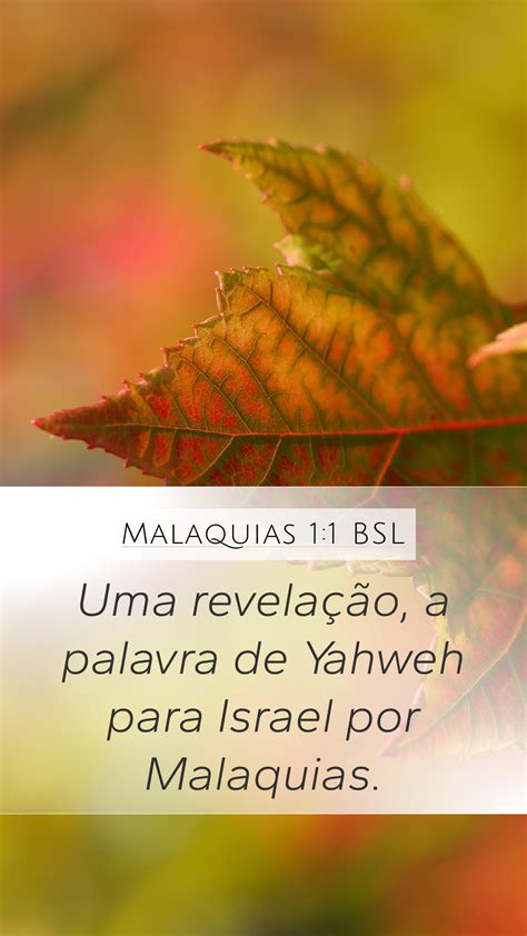 Malaquias Bsl Mobile Phone Wallpaper Uma Revela O A Palavra De