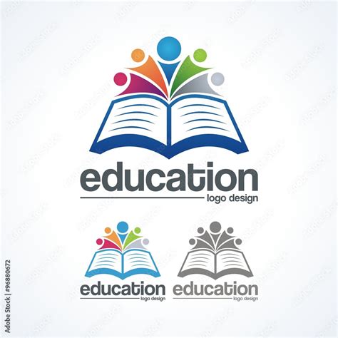 Education Logo - Book And Abstract People Creative Logo Design Stock ...