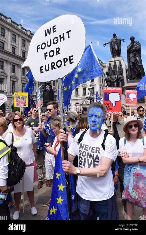 Anti Brexit Demo London 23 June 2018 Uk Campaign For A Peoples Vote