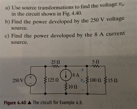 Solved A Use Source Transformations To Find The Voltage V Chegg