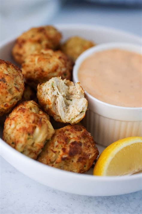 Air Fryer Crab Bites Maryland Crab Cake Balls Cooked By Julie