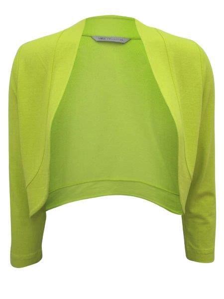 Ladies Lime Green Open Front Bolero Jacket Instagram Blackfriday